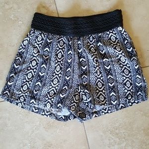 Black and white shorts